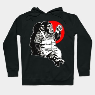 Little monkey sitting and well dressed Hoodie